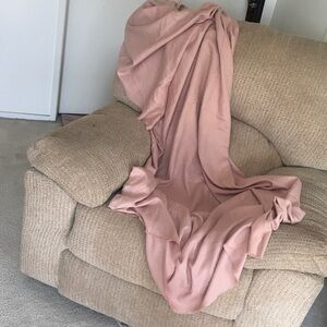 ZARA/ BLUSH-PINK BLANKET RAW EDGE SCARF/ NEW